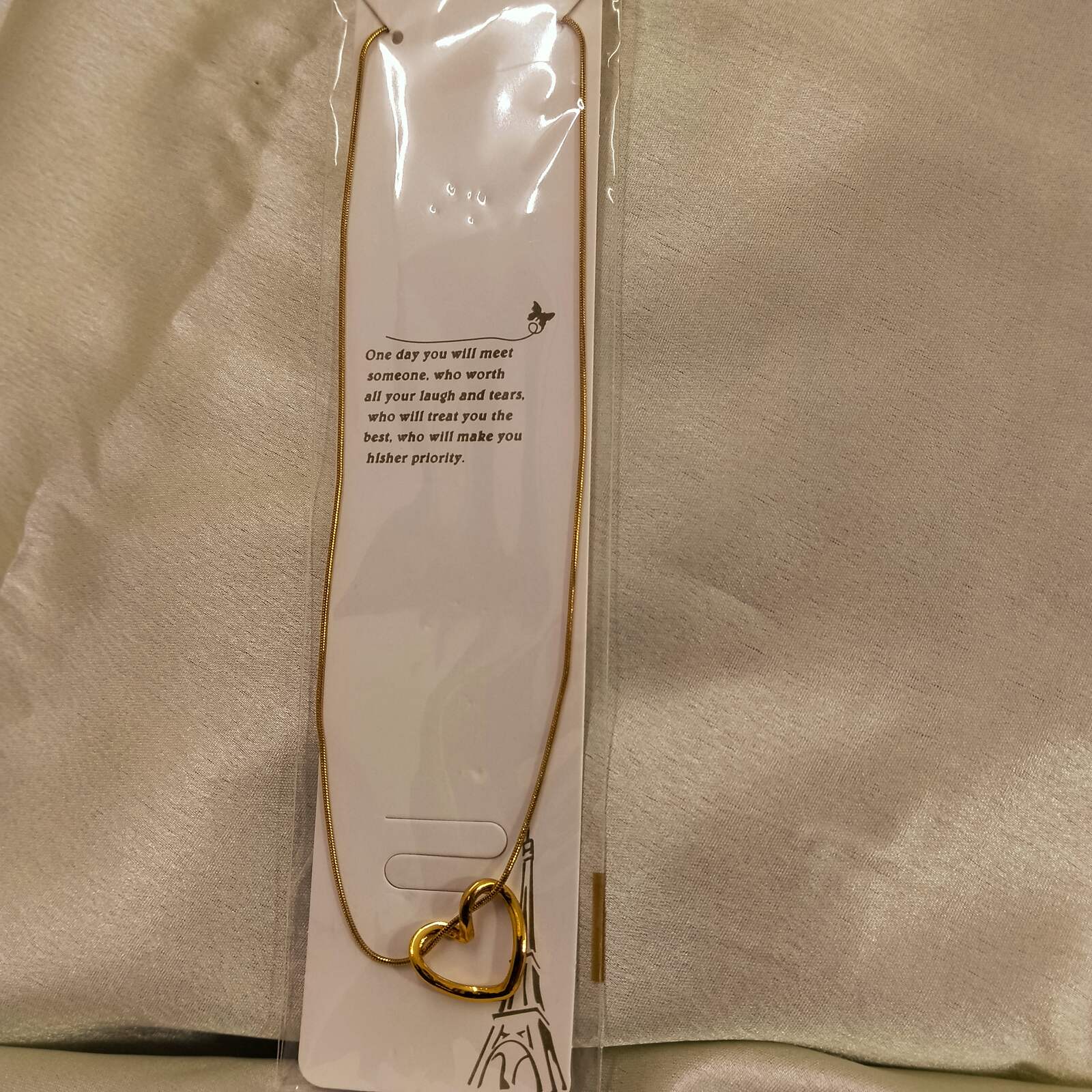 Premium Golden Chain With Golden Heart
