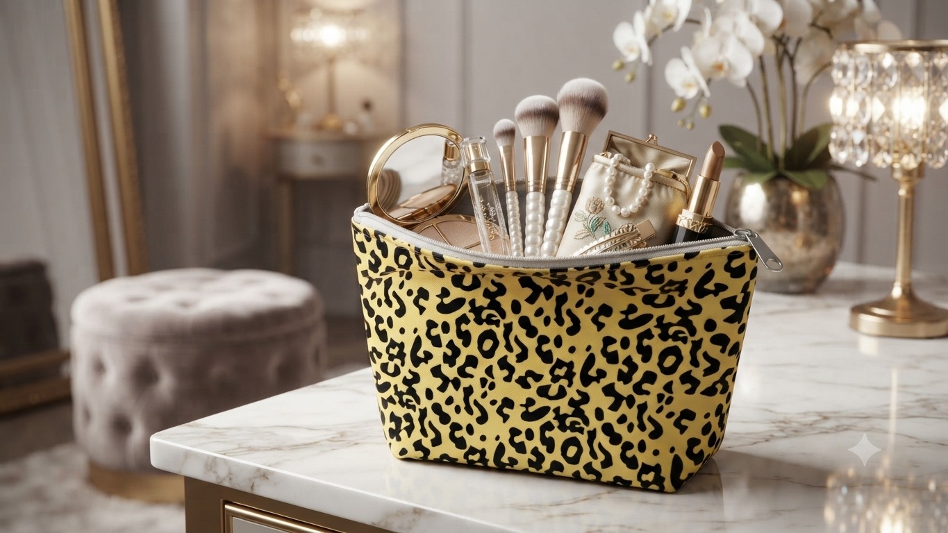 Luxurious Leopard Print Multi-Purpose Organizer Pouch