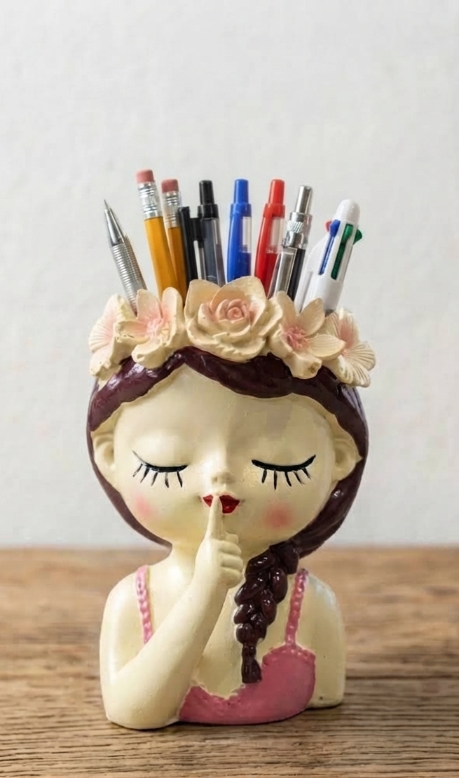 Flower Girl Resin  Pen Holder / Pot