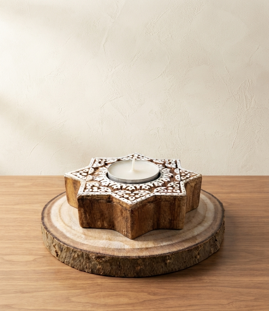 Star Block Tealight Candle